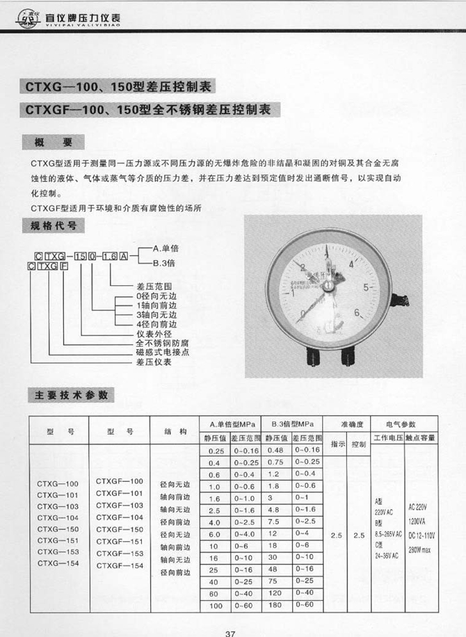 CTXG型差壓控制表(圖1)